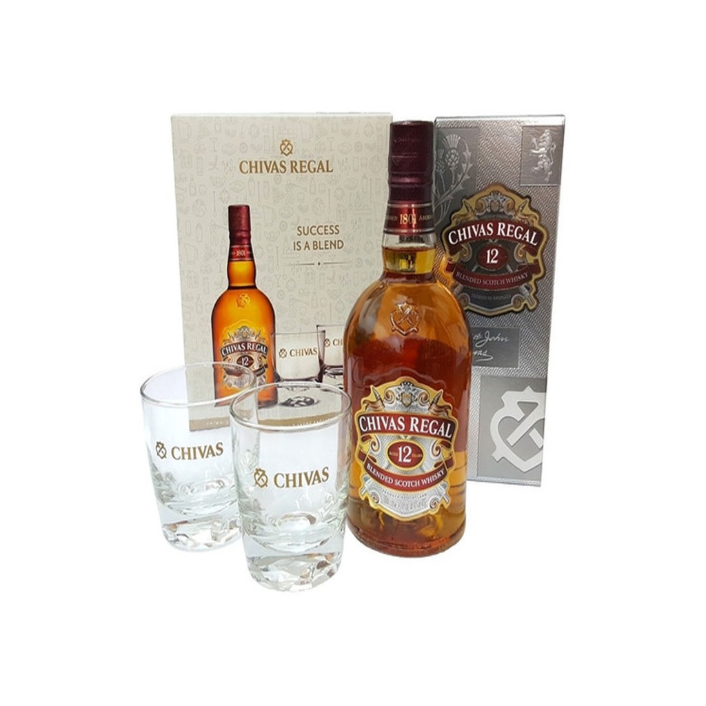 Estuche Chivas Regal 12 + 2 Vasos