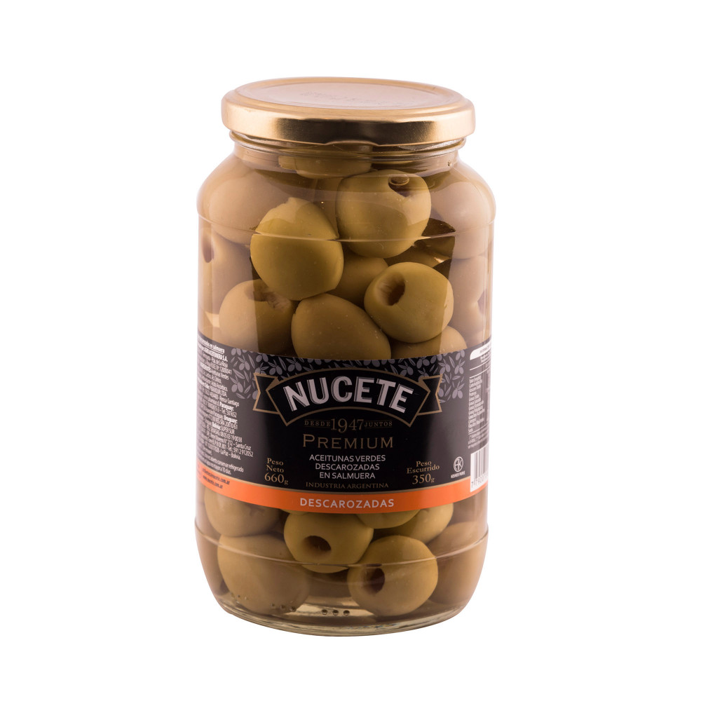 Aceitunas verdes en salmuera Premium Nucete 660g