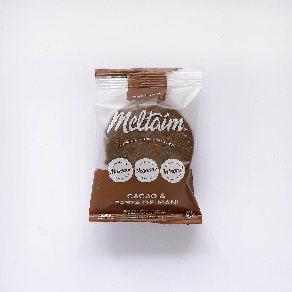 Alfajor Meltaim cacao y pasta de mani 