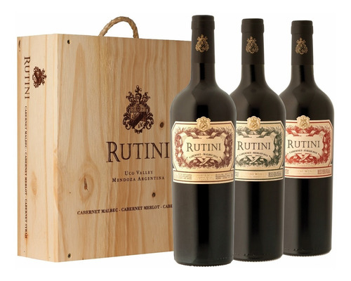 Cofre Rutini Caber. Malbec/ Malbec / Sauv.