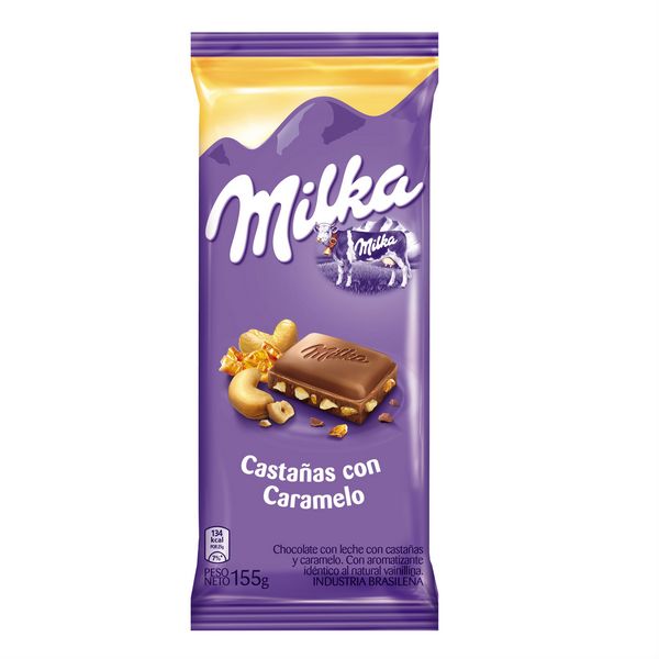 Chocolate Milka Castañas con caramelo x55g