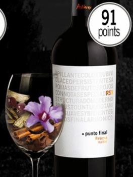 Estuche Violeta Punto Final Reserva Malbec + Copa Rona Eslovaquia 650