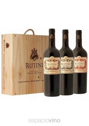 Estuche Rutini Colección Varietales Cab. Sauv/ Cab. Franc/ Malbec