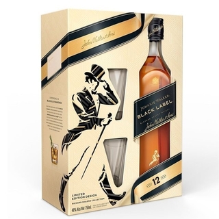 Estuche Johnnie Walker double black + vasos