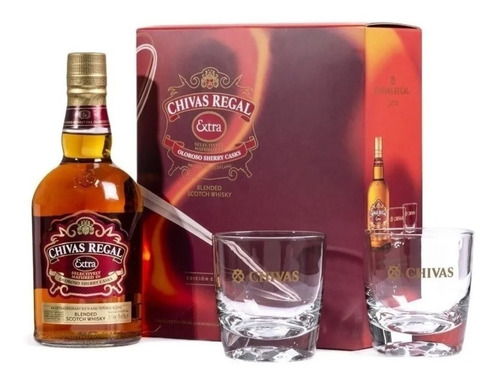 Estuche Chivas Regal Extra + 2 vasos 