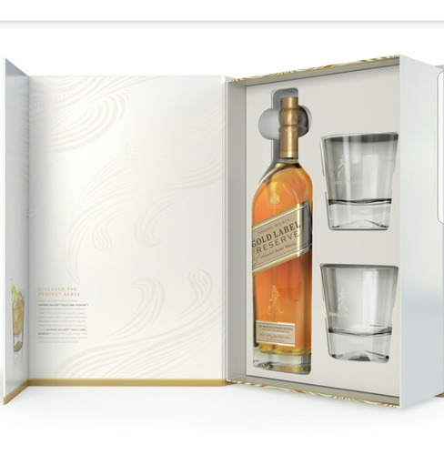 Estuche Johnnie Walker Gold Label Reserve + 2 vasos