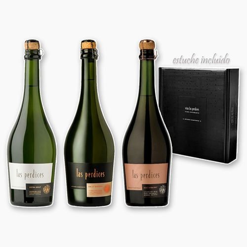 Estuche Las Perdices Champenoise Extra Brut x3 Botellas